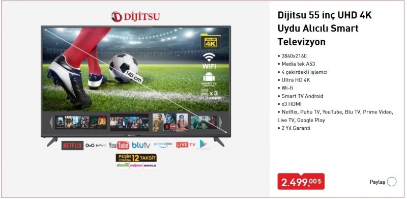 Wie kaufe ich Dijitsu Smart TV in BİM verkauft? Dijitsu Smart TV-Funktionen