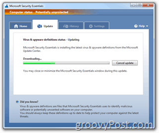 Microsoft Security Essentials-Signaturupdate