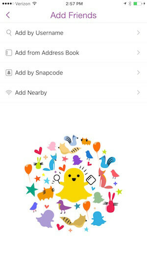 füge Freunde auf Snapchat hinzu