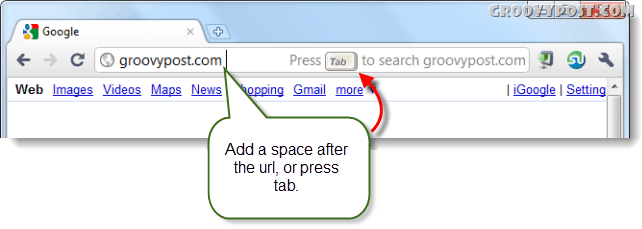 Google Site-Suche über die Chrome-Adressleiste