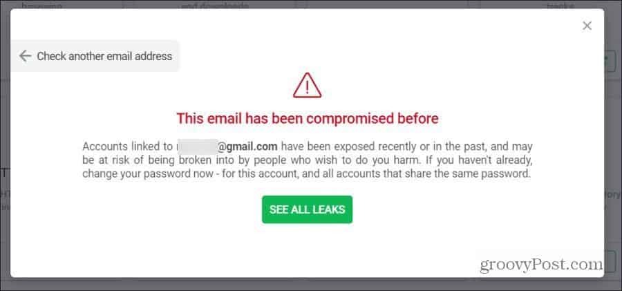 E-Mail durchgesickert Alarm