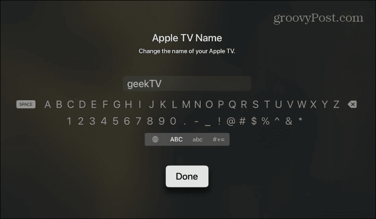 Ändern Sie den Namen Ihres Apple TV