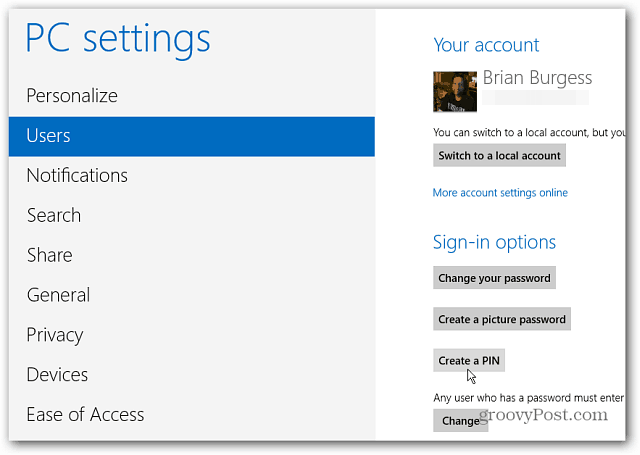 Windows 8: Erstellen Sie eine PIN-Nummer zum Anmelden