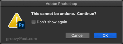 Photoshop bereinigen bestätigen