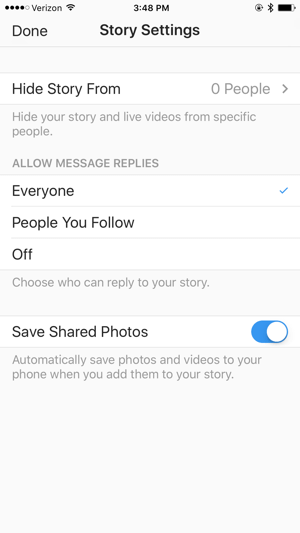 Überprüfen Sie Ihre Instagram Story-Einstellungen, bevor Sie live gehen.