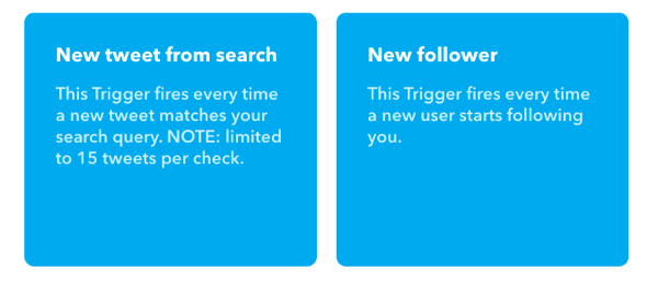 Wählen Sie New Tweet From Search für den Trigger Ihres IFTTT-Applets.