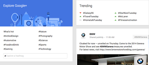 Trend-Hashtags auf Google +