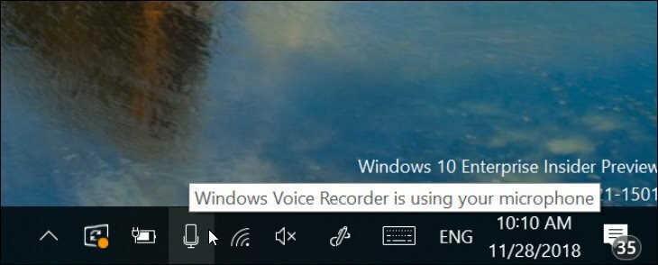 Windows 10 19H1 Neue Mikrofonbenachrichtigung