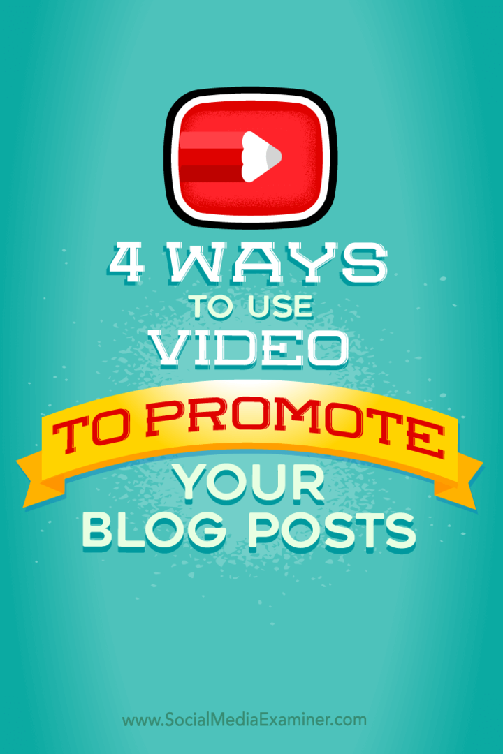 Tipps zu vier Möglichkeiten, Ihre Blog-Beiträge mit Videos zu bewerben.