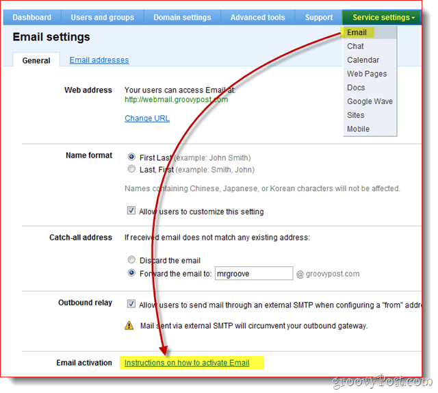 E-Mail-Einstellungen für Google Apps