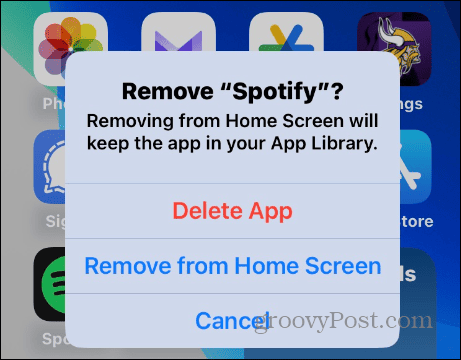 Löschen Sie die Spotify-App auf iOS