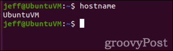 Ausgabe des Befehls hostname