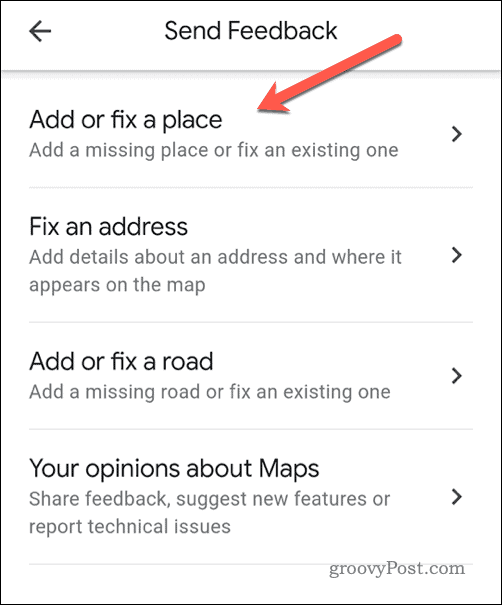 Senden Sie Feedback in Google Maps auf Mobilgeräten