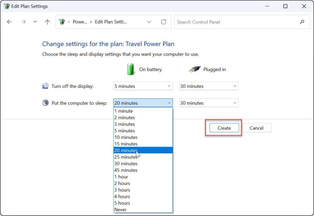 Display ausschalten Erstellen Sie einen benutzerdefinierten Energiesparplan unter Windows 11