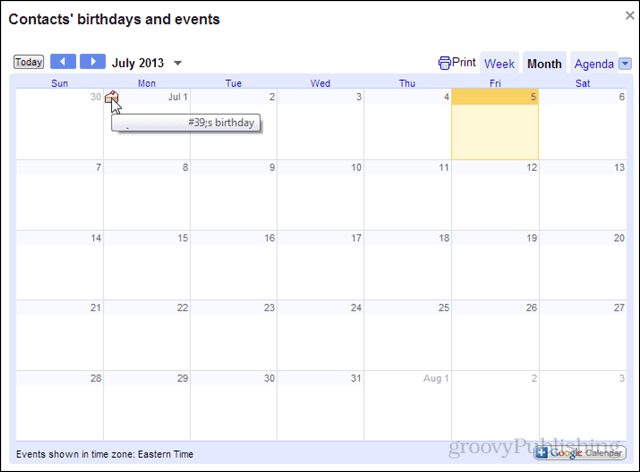 Geburtstage im Google Kalender