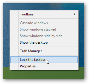 Windows 8 Taskleiste sperren