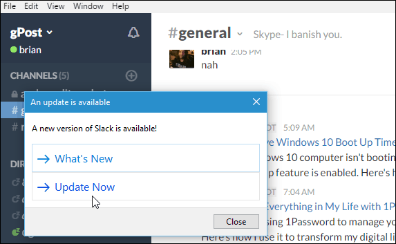 Slack Windows Desktop App Auf 2.0.1 aktualisiert