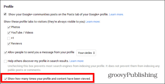 Google+ Tipp: Verbergen Sie die Anzahl Ihrer Profilansichten