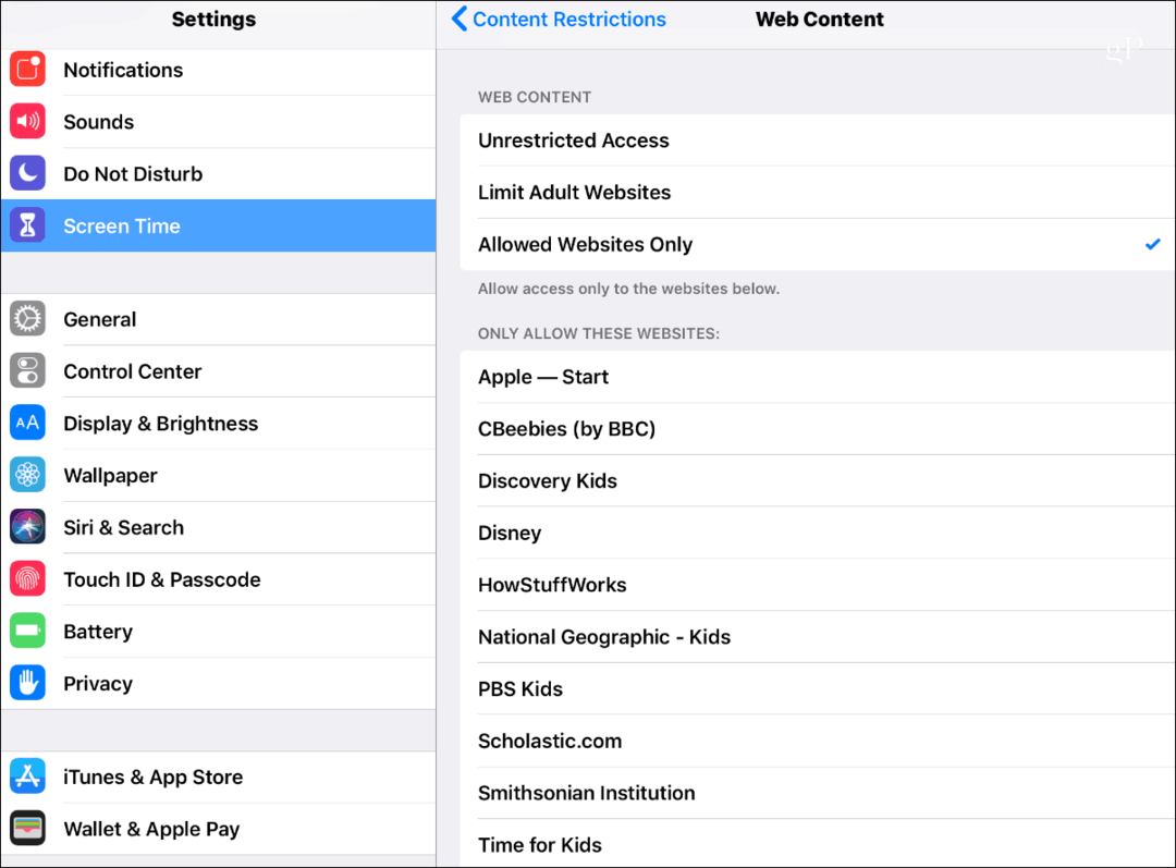 Inhaltsbeschränkungen für iOS 12-Bildschirmzeit