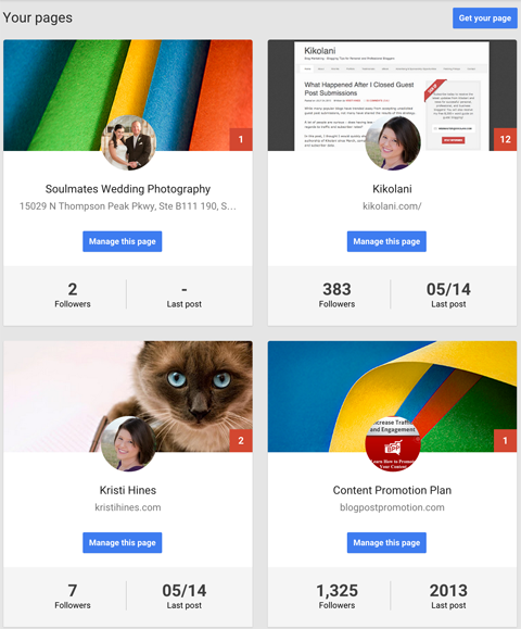 Google + Pages Dashboard