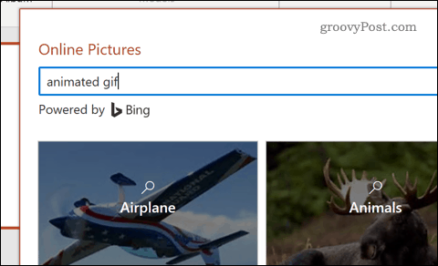 Suche nach einem animierten GIF in PowerPoint
