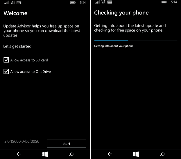 Aktualisieren Sie Advisor Windows Phone