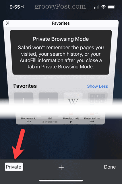 Deaktivieren Sie Private in Safari unter iOS