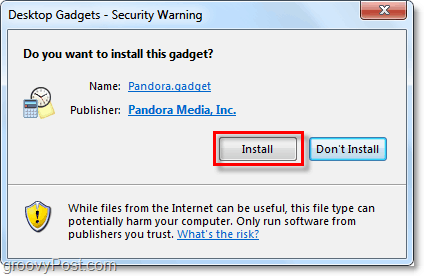 Installieren Sie Pandora Gadget Windows 7