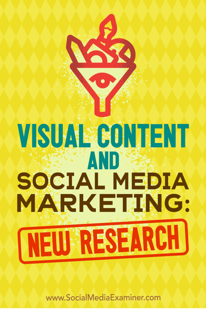 Visueller Inhalt und Social Media Marketing: Neue Forschung von Michelle Krasniak über Social Media Examiner.
