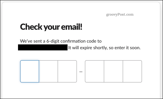 Bestätigen einer Slack-E-Mail-Adresse