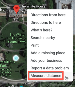 Option "Entfernung messen" in Google Maps