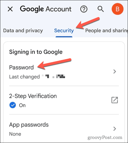 Ändern Sie das Gmail-Passwort auf dem Handy
