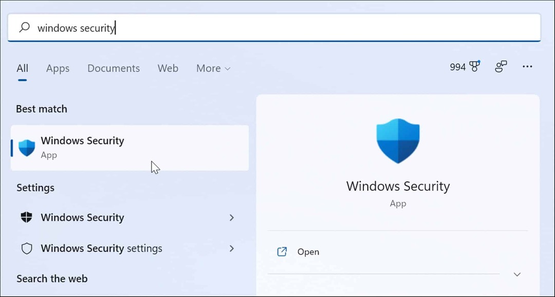 Windows-Sicherheits-App starten