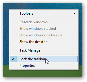 Entsperren Sie die Windows 8-Taskleiste