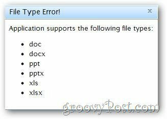 Dateitypen werden nicht unterstützt