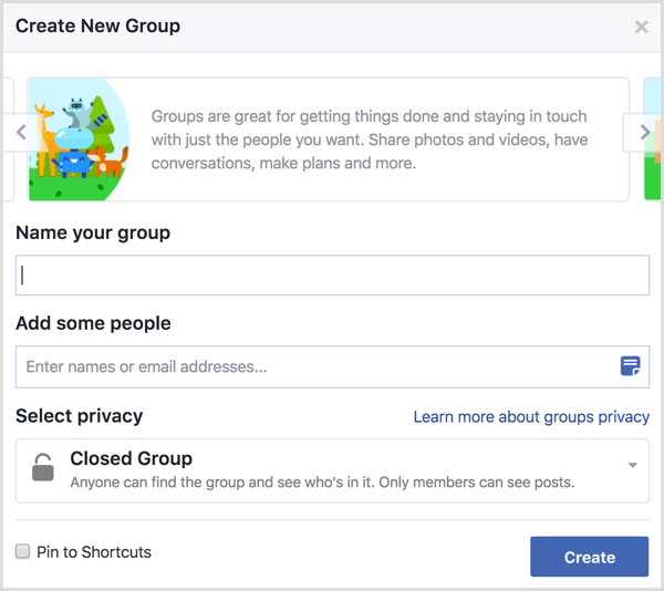 Facebook neue Gruppe erstellen