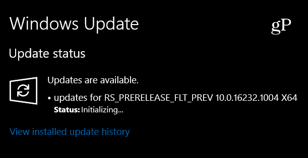Windows 10 Insider Preview Build 16232.1004 veröffentlicht, nur ein kleines Update