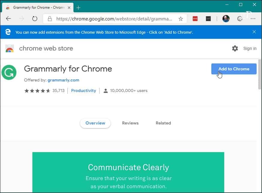 5 Installieren Sie die Chrome-Erweiterung Chrome Web Store Edge