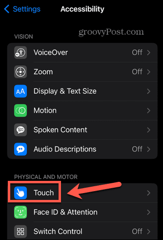 iphone touch einstellungen