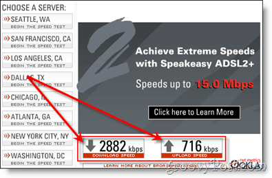Verizon DSL-Geschwindigkeitstests:: groovyPost.com