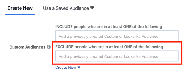 Facebook-Anzeigenausrichtung ohne benutzerdefinierte Zielgruppen.