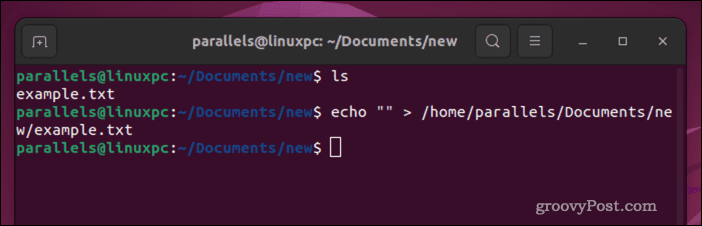 Leeren Sie eine Linux-Datei mit Echo