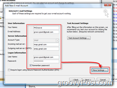 Konfigurieren Sie Outlook 2007 für ein GMAIL IMAP-Konto