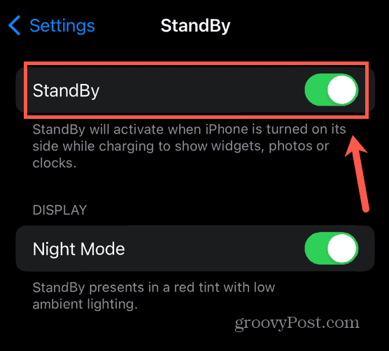 iPhone-Standby umschalten