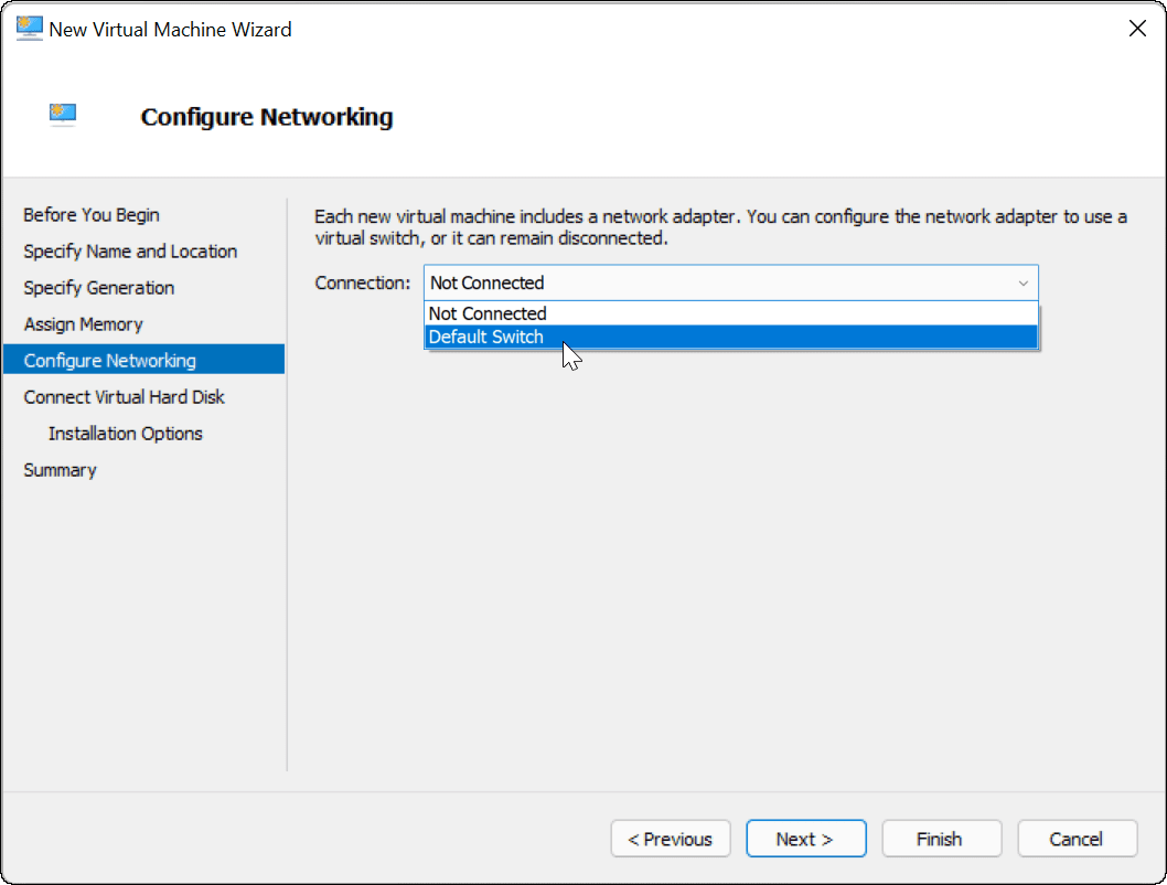 Standard-Switch für Netzwerkkonnektivität