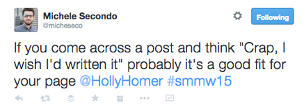 Tweet von Holly Homer SMMW15 Präsentation