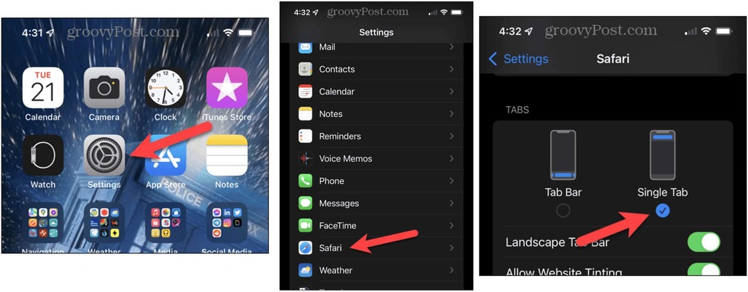 Verschieben Sie die Safari-Suchleiste in iOS 15 auf dem iPhone