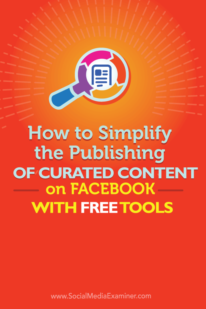 So vereinfachen Sie die Veröffentlichung von kuratierten Inhalten auf Facebook mit kostenlosen Tools: Social Media Examiner