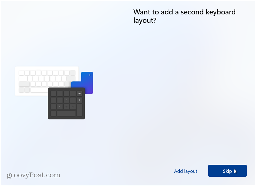 Zweites Tastaturlayout überspringen