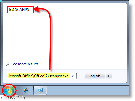 Screenshot - Start des Outlook 2007 SCANPST-Reparaturtools